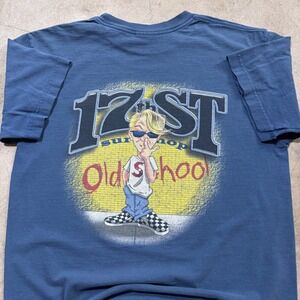 Vintage‎ Y2K 17th Street Surf Shop Skate Distressed Grunge Tee Mens Medium Blue